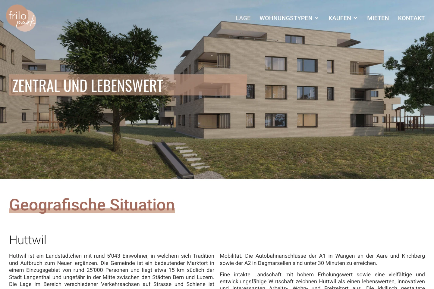 Lage – Die Lage und das Umfeld der Überbauung.