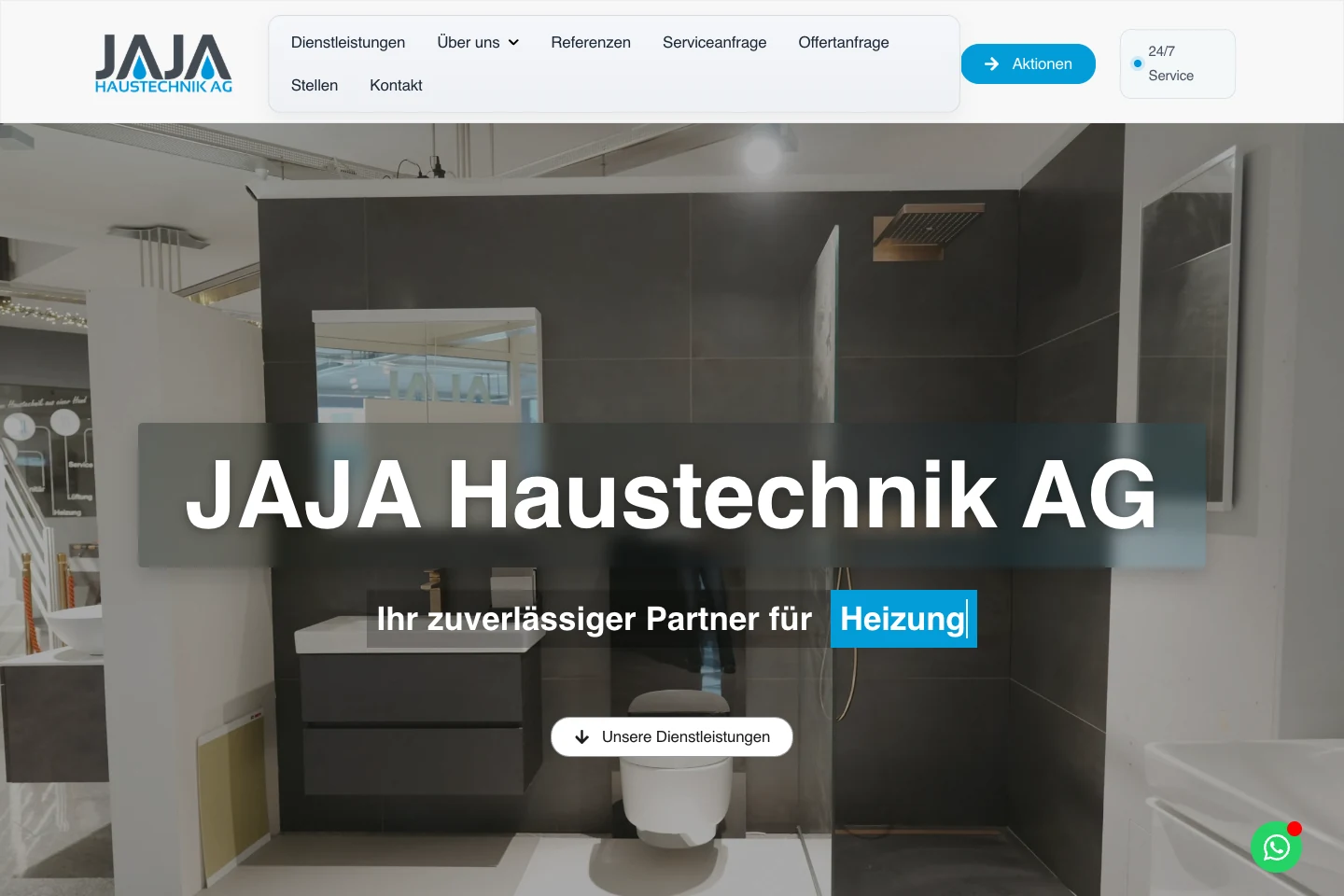 Startseite – Der Webauftritt von JAJA Haustechnik AG.