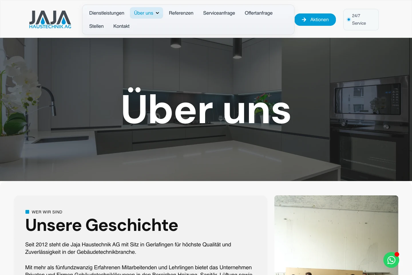 Unternehmen – Einblick in das Unternehmen JAJA Haustechnik AG.